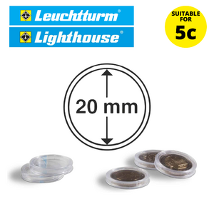 Coin Capsules (Lighthouse GRIPS) 20mm - 10pk (Suitable for 5c)