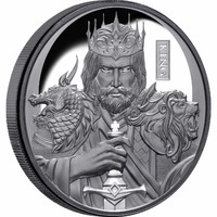 Chess King 2023 $1 1oz Silver Black Proof Coin