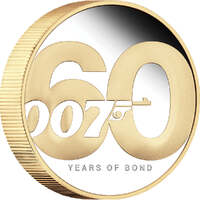 60 Years of Bond 2022 2oz Silver Proof Gilded Coin