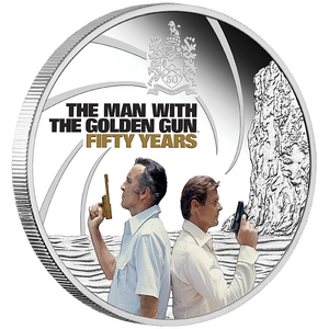 James Bond - The Man with the Golden Gun 50th Anniversary 2024 1oz Silver Proof Coloured Coin