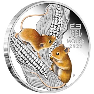 Australian Lunar Series III 2020 Year of the Mouse 1/2oz Coloured Silver Proof Coin