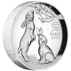 Australian Lunar Series III - 2023 Year of the Rabbit 2oz Silver Antiqued Coin